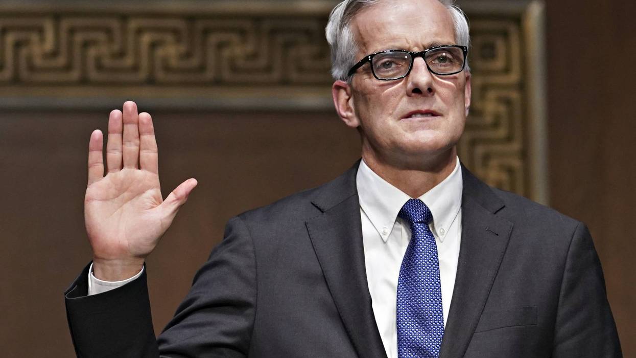 Denis McDonough, U.S. secretary of Veterans Affairs (VA) nominee for U.S. President Joe Biden, swears in to a Senate Veterans' Affairs Committee confirmation hearing on January 27, 2021 in Washington, D.C. As Barack Obama’s chief of staff, McDonough oversaw the VAs overhaul in response to its 2014 wait-time scandal and previously served as a deputy national security adviser.