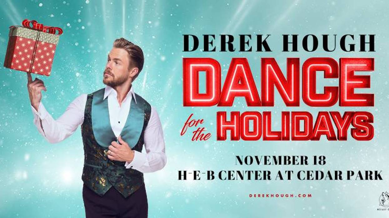 Derek Hough "Dance for the Holidays" Hough balances a gift. Nov 18 at H-E-B Center.