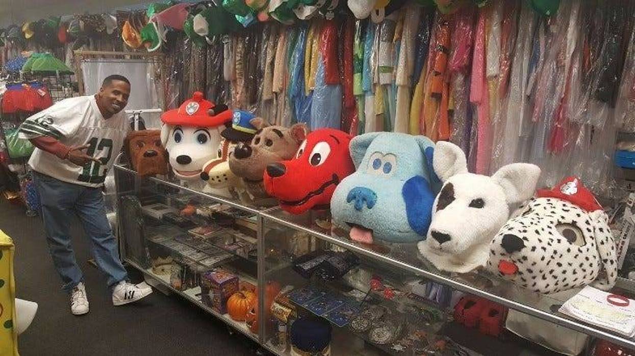 Derek Lee at his store, D&J Costumes