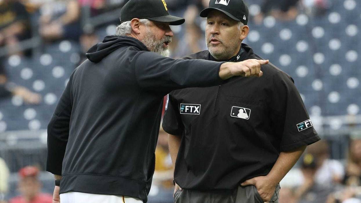 Derek Shelton yelling at umps
