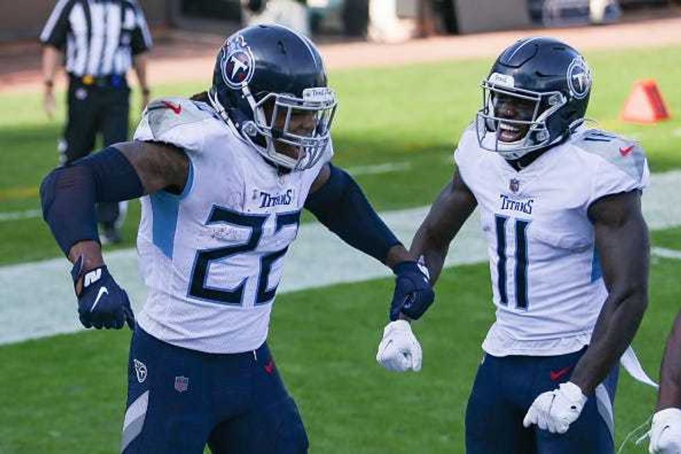 Derrick Henry and AJ Brown