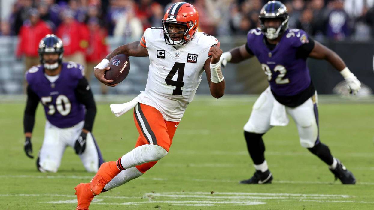 Deshaun Watson #4 of the Cleveland Browns runs the ball against the Baltimore Ravens during the fourth quarter at M&T Bank Stadium on November 12, 2023 in Baltimore, Maryland.