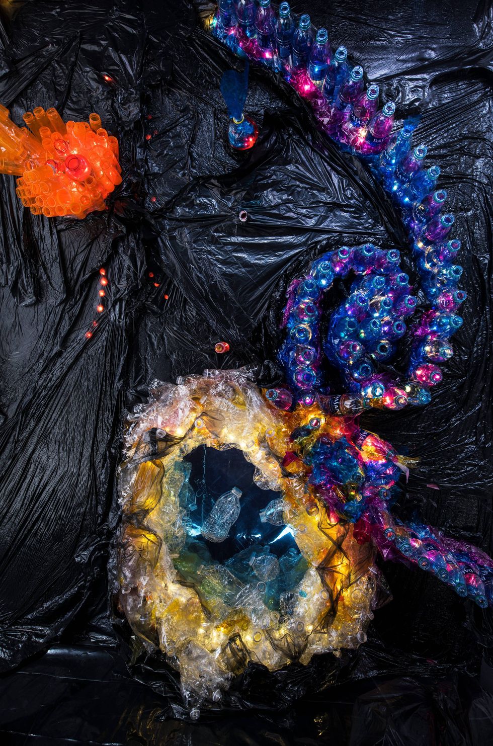 Detail from "Plastic Galactic," showing its construction