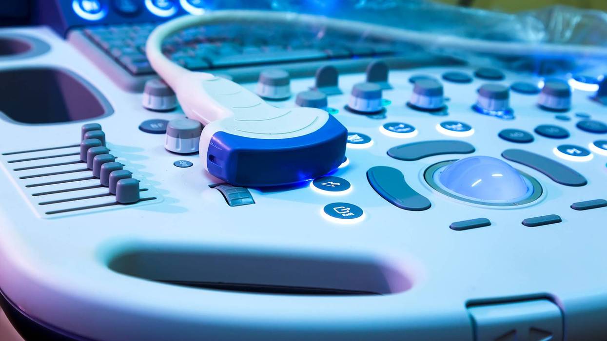 Detail of computer ultrasound with x-ray in modern medicine