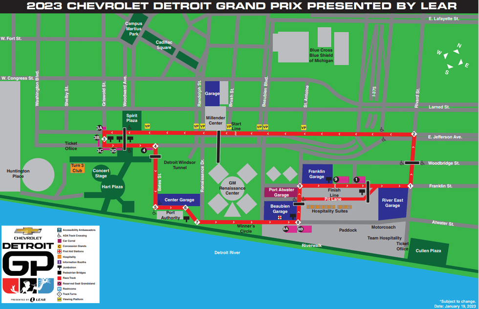 Detroit Grand Prix course map