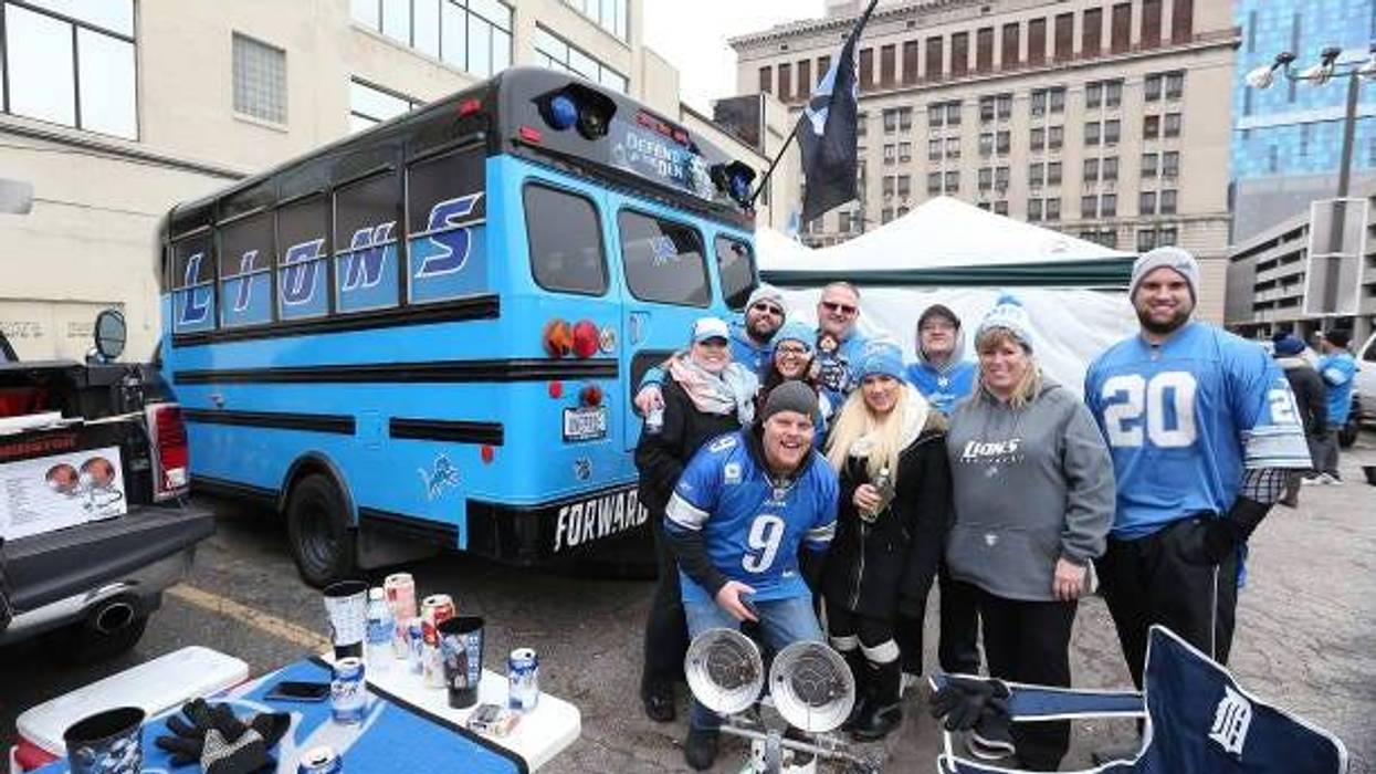 Detroit Lions fans tailgate