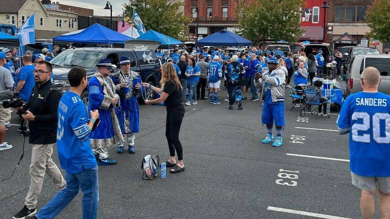Detroit Lions fans tailgating in Eastern Market ahead of 2023 home opener