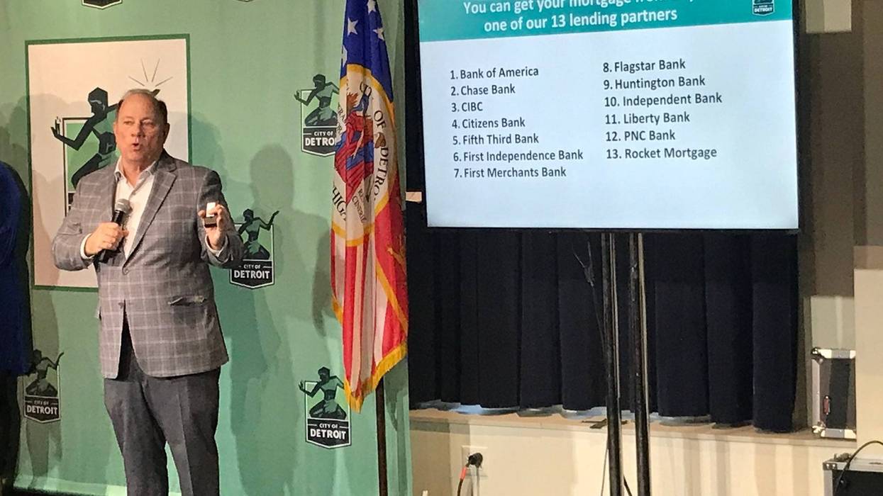 Detroit Mayor Mike Duggan speaking at press conference