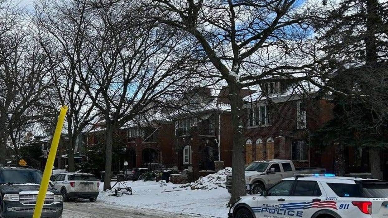 Detroit police car at the scene of child shooting on city's west side