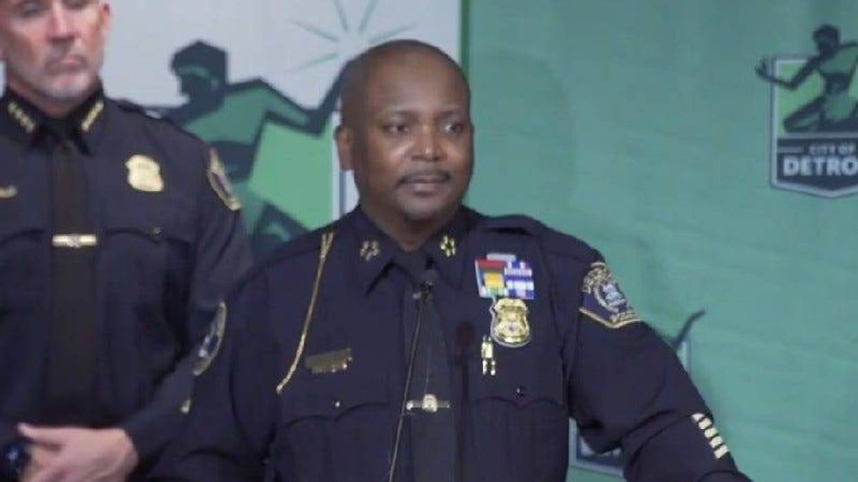 Detroit Police Chief James White speaking at press conference