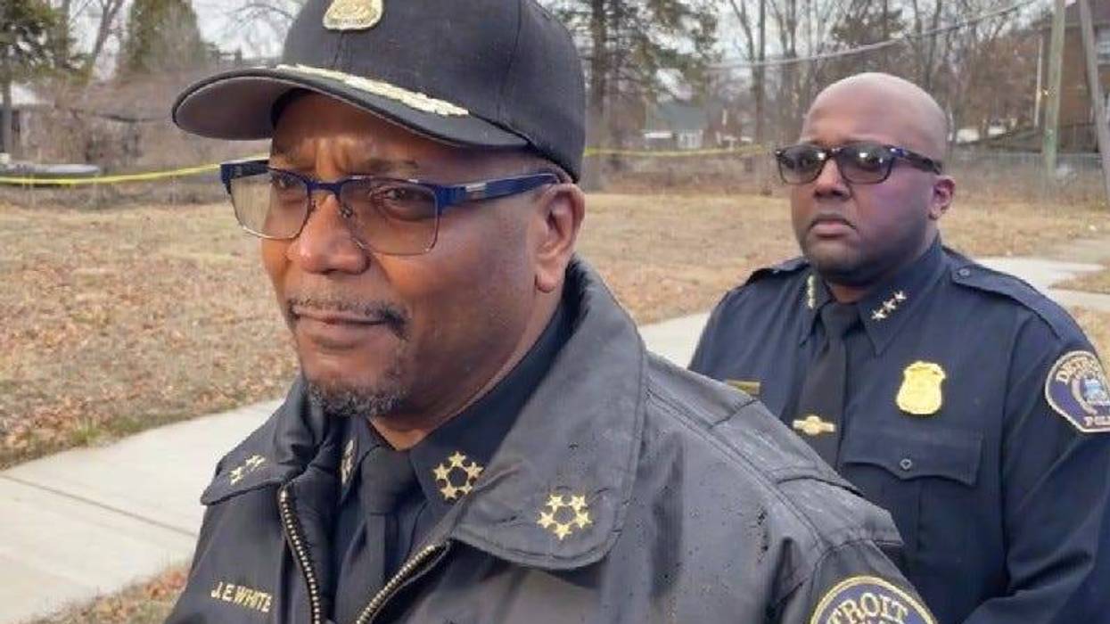 Detroit Police Chief James White speaks to media