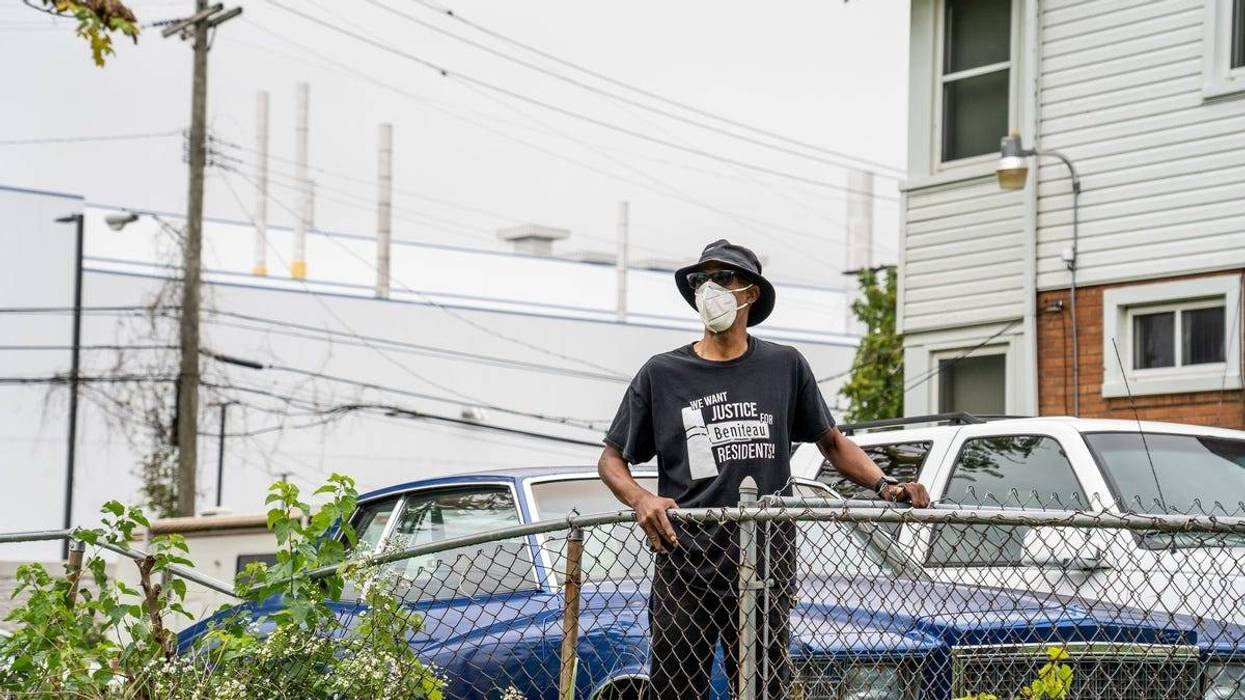 Detroit resident standing near Mack Assembly Plant
