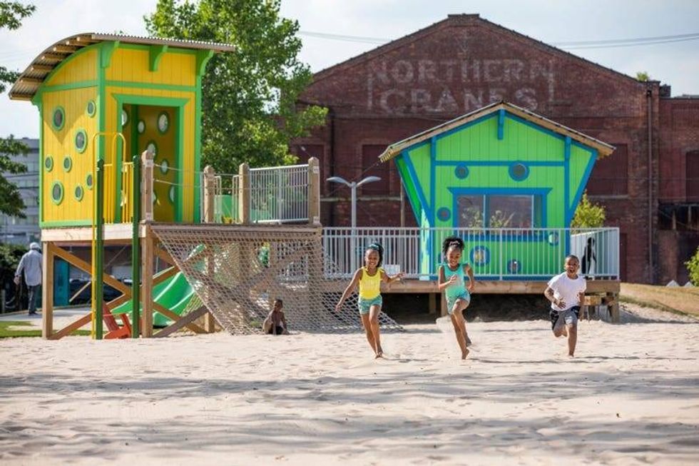 Detroit Riverfront beach