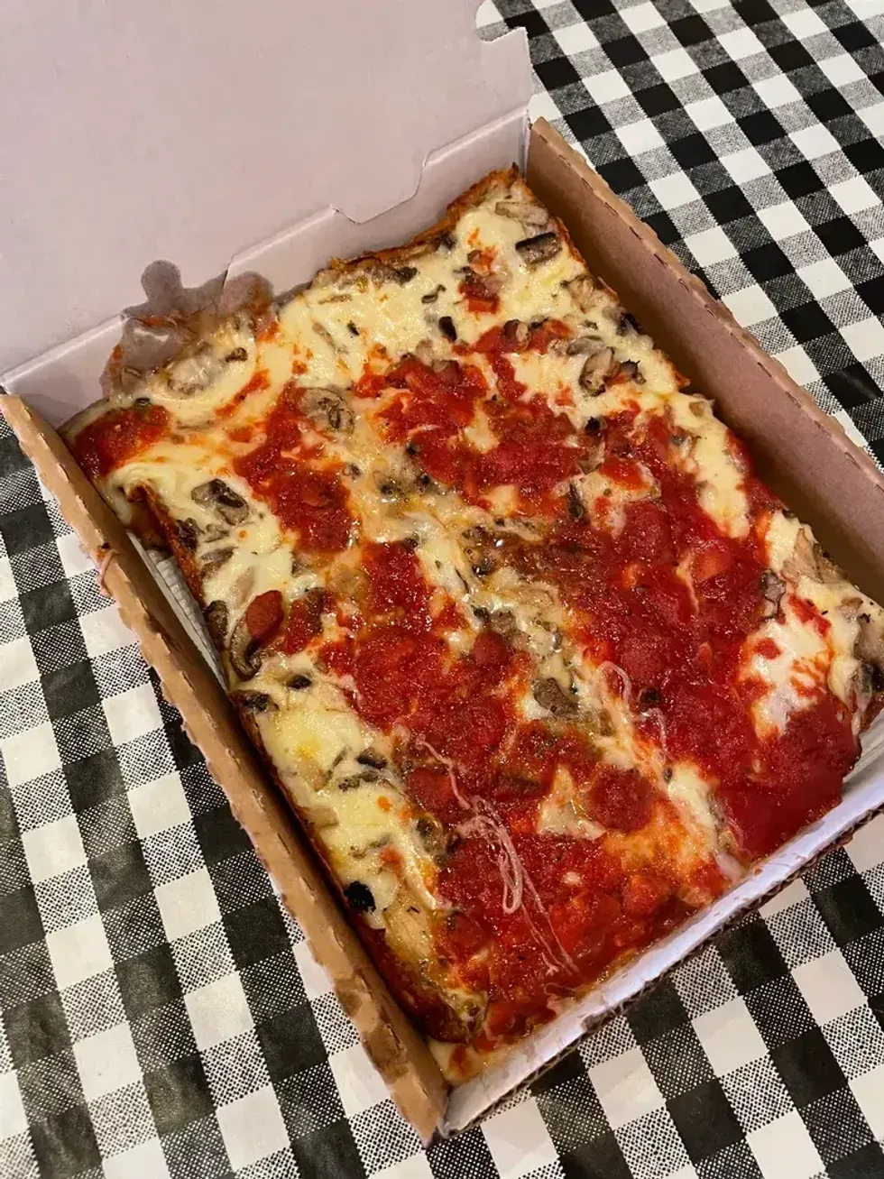 Detroit Style pizza at Buddy