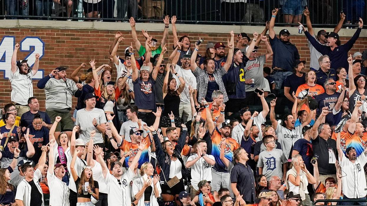 Detroit Tigers fans at Comerica Park