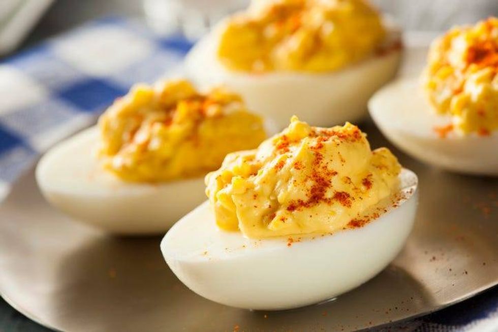 Deviled eggs with paprika