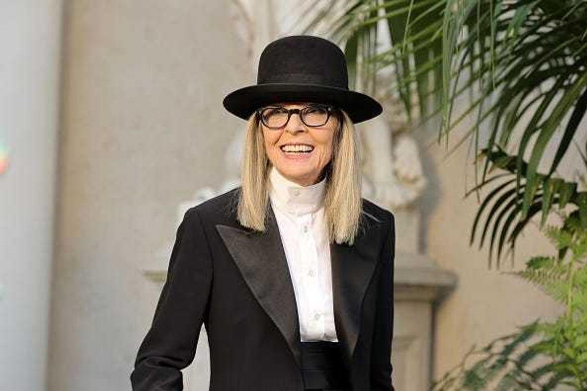 Diane Keaton attends the Ralph Lauren SS23 Runway Show at The Huntington Library, Art Collections, and Botanical Gardens on October 13, 2022 in San Marino, California. (Photo by Amy Sussman/Getty Images)