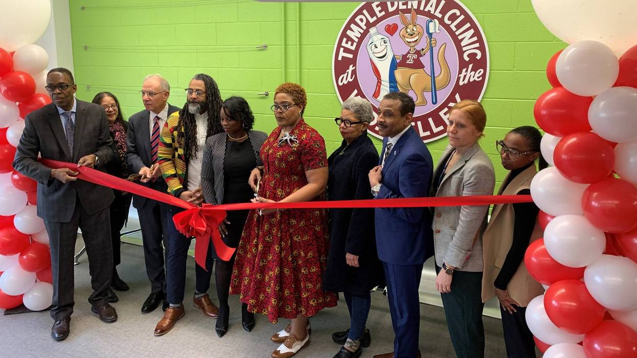 Dignitaries gathered at the school at 28th and Oxford Streets Wednesday to cut the ribbon on the new Temple University Dental Clinic.
