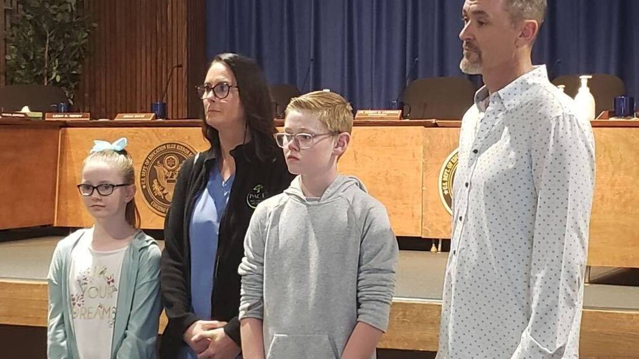 Dillon Reeves, second from right, with family at press conference