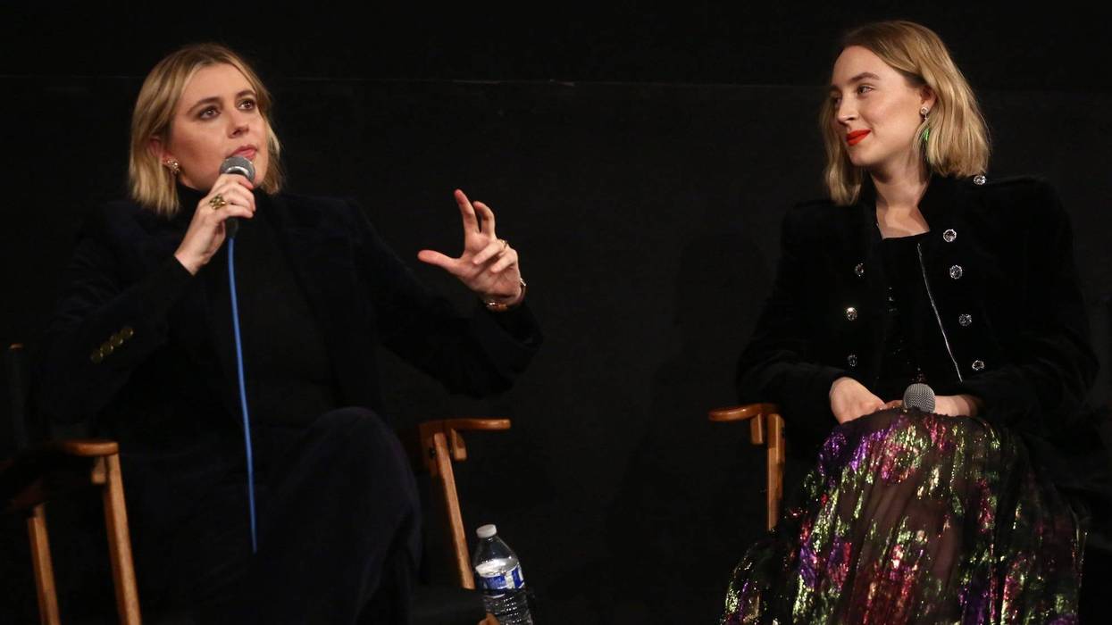 Director Greta Gerwig and star Saoirse Ronan attend the American Cinematheque Screening Q&A Of Columbia Pictures' "Little Women" at the Egyptian Theatre on January 03, 2020 in Hollywood.