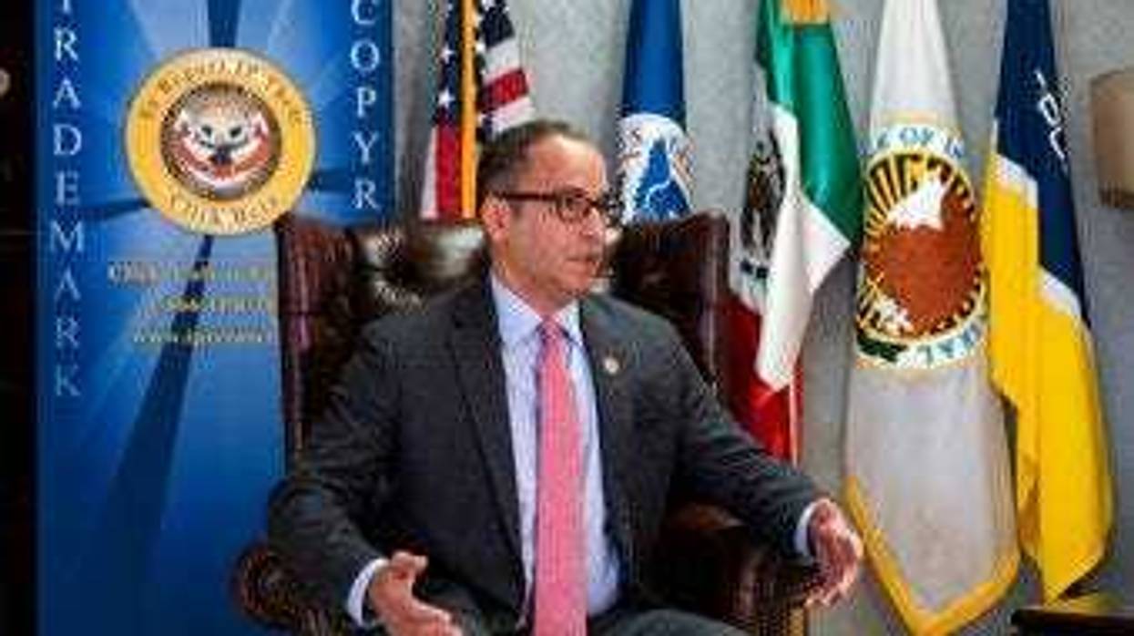 Director of the National Intellectual Property Rights Coordination Center Steve Francis, speaks during an interview with The Associated Press, Tuesday, Nov. 24, 2020, in Arlington, Va. (AP Photo/Alex Brandon)