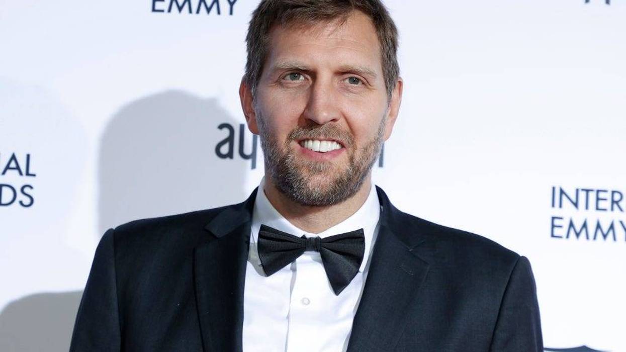 Dirk Nowitzki poses during the 49th International Emmy Awards on November 22, 2021 in New York City.