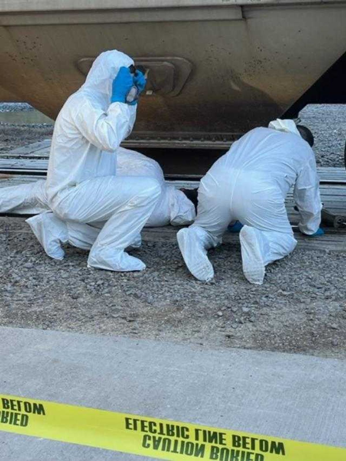Discovery of human remains in grain car.