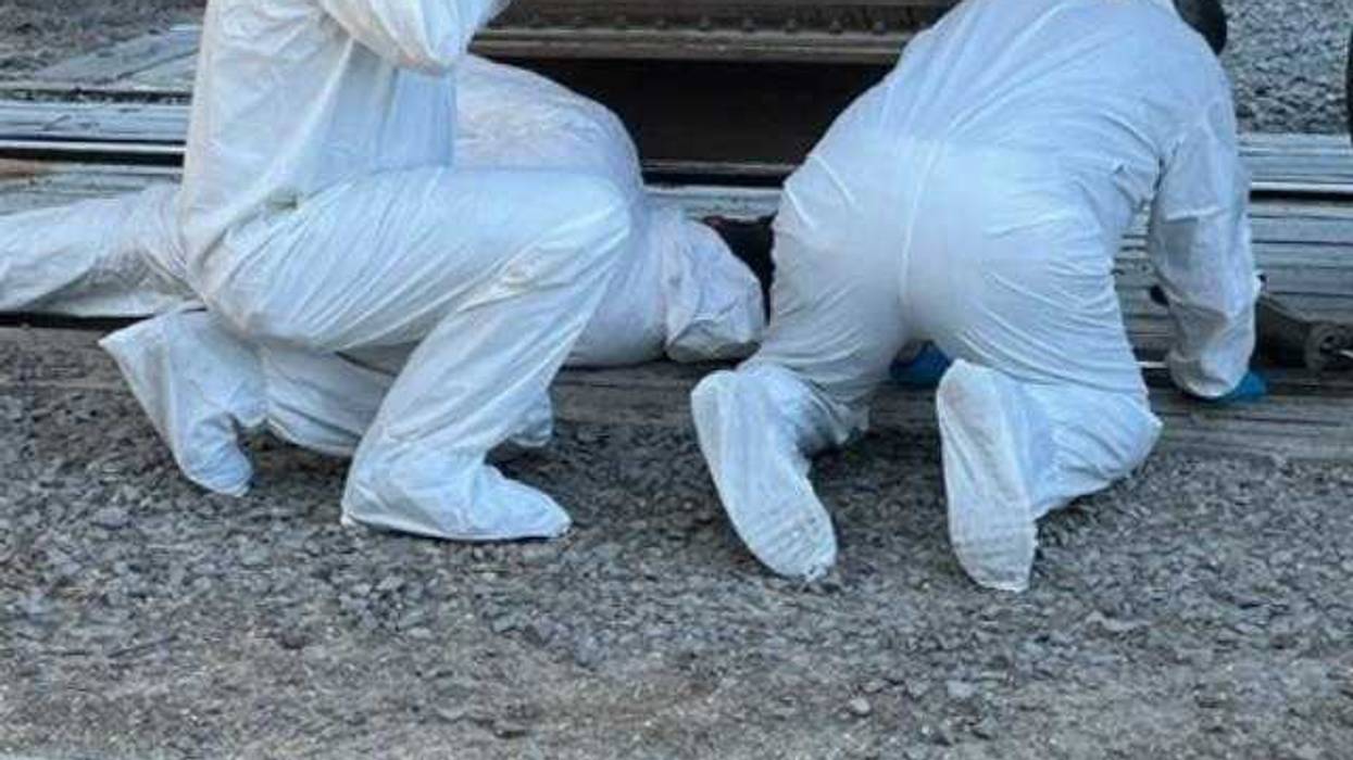 Discovery of human remains in grain car.