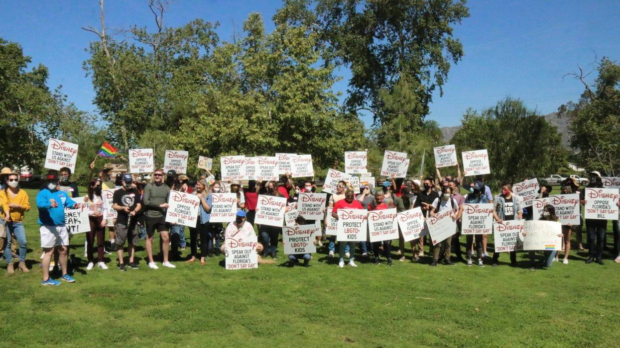 Disney, Marvel, Pixar, and other Disney-affiliated employees staged a protest at the Better Davis Picnic area in Griffith Park on Tuesday.
