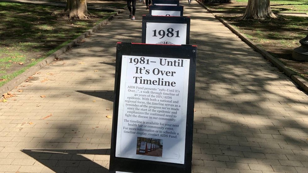 Displays about AIDS Walk Philly 2021.