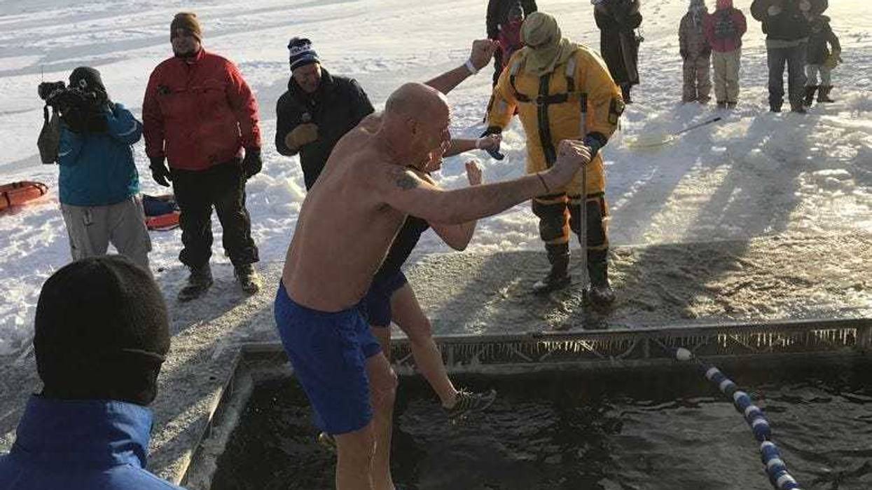 Diving into Lake Minnetonka on New Years Day 2019
