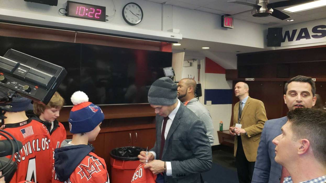 Divyne Apollon II and the Metro Maple Leafs meet John Carlson of the Capitals