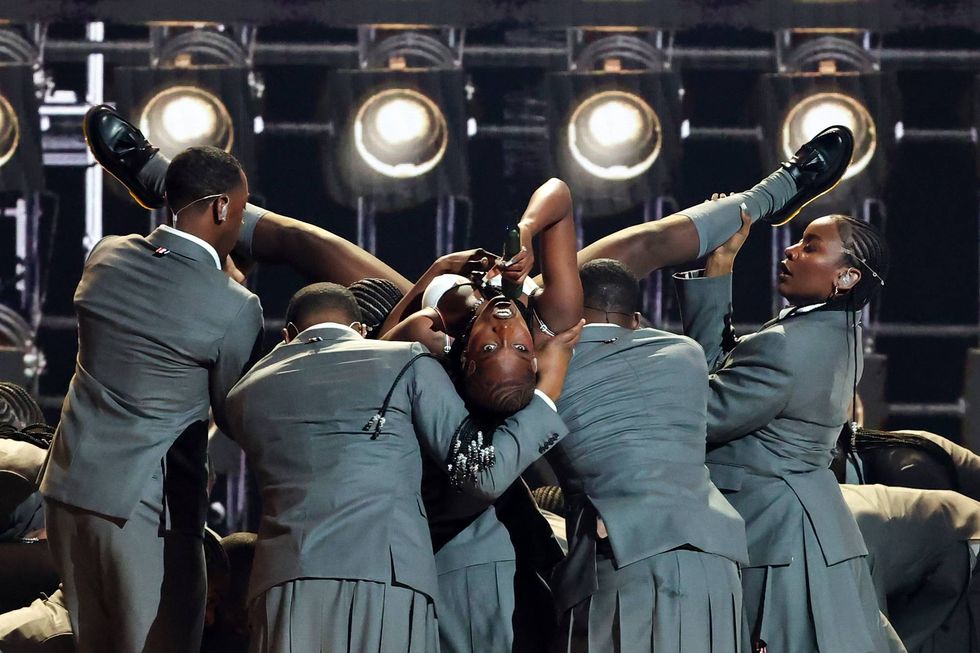 Doechii (C) performs onstage during the 67th Annual GRAMMY Awards at Crypto.com Arena on February 02, 2025 in Los Angeles, California.