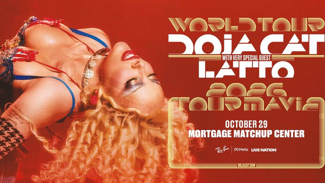 Doja Cat and Latto 2026 World Tour poster. Oct 29, Mortgage Matchup Center.