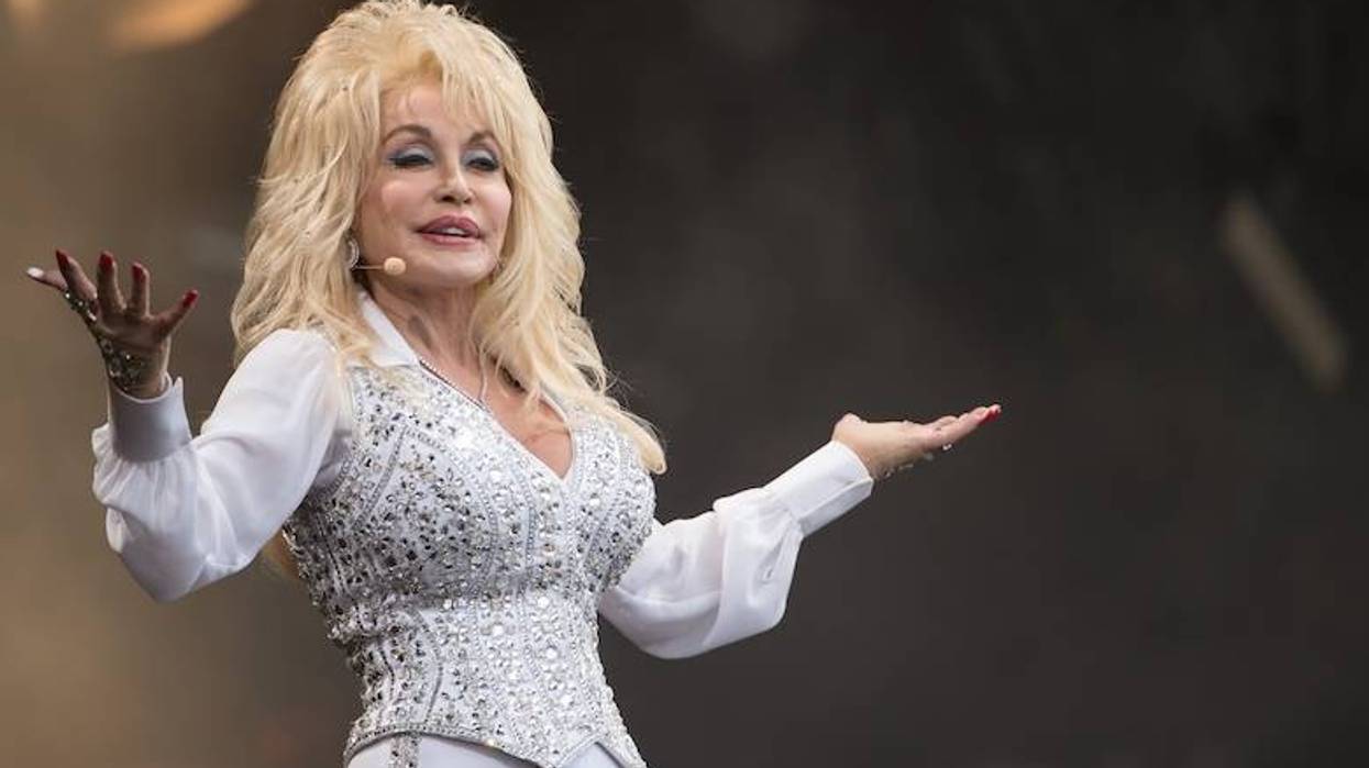 Dolly Parton performs on the Pyramid Stage during Day 3 of the Glastonbury Festival at Worthy Farm on June 29, 2014 in Glastonbury, England