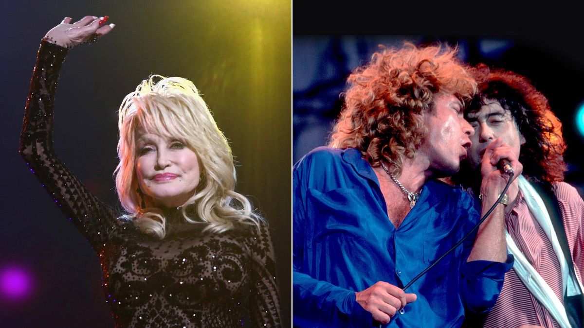 Dolly Parton, Robert Plant and Jimmy Page