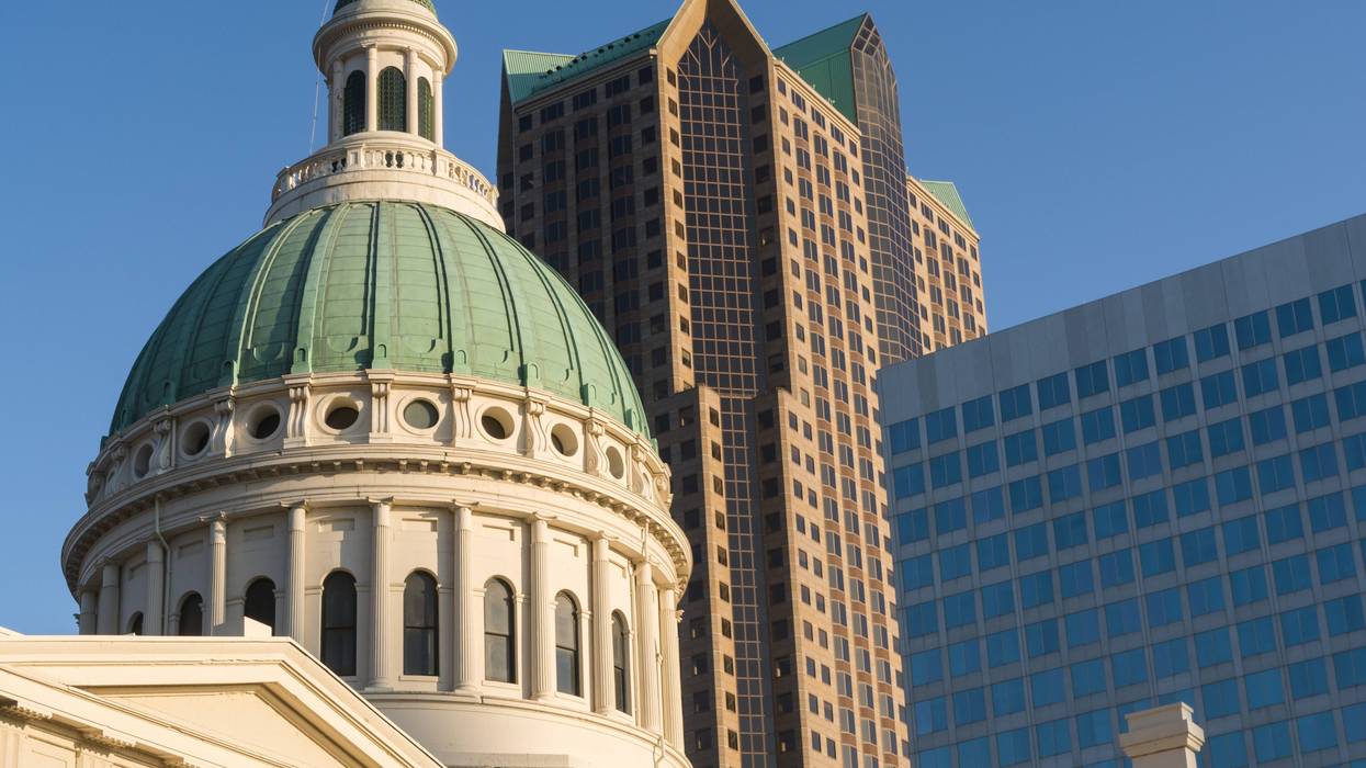 dome on the old courthouse on the arch grounds