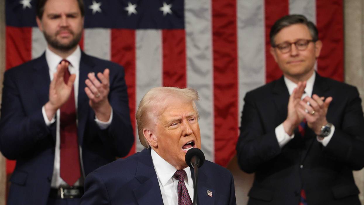 Donald Trump addresses a joint session