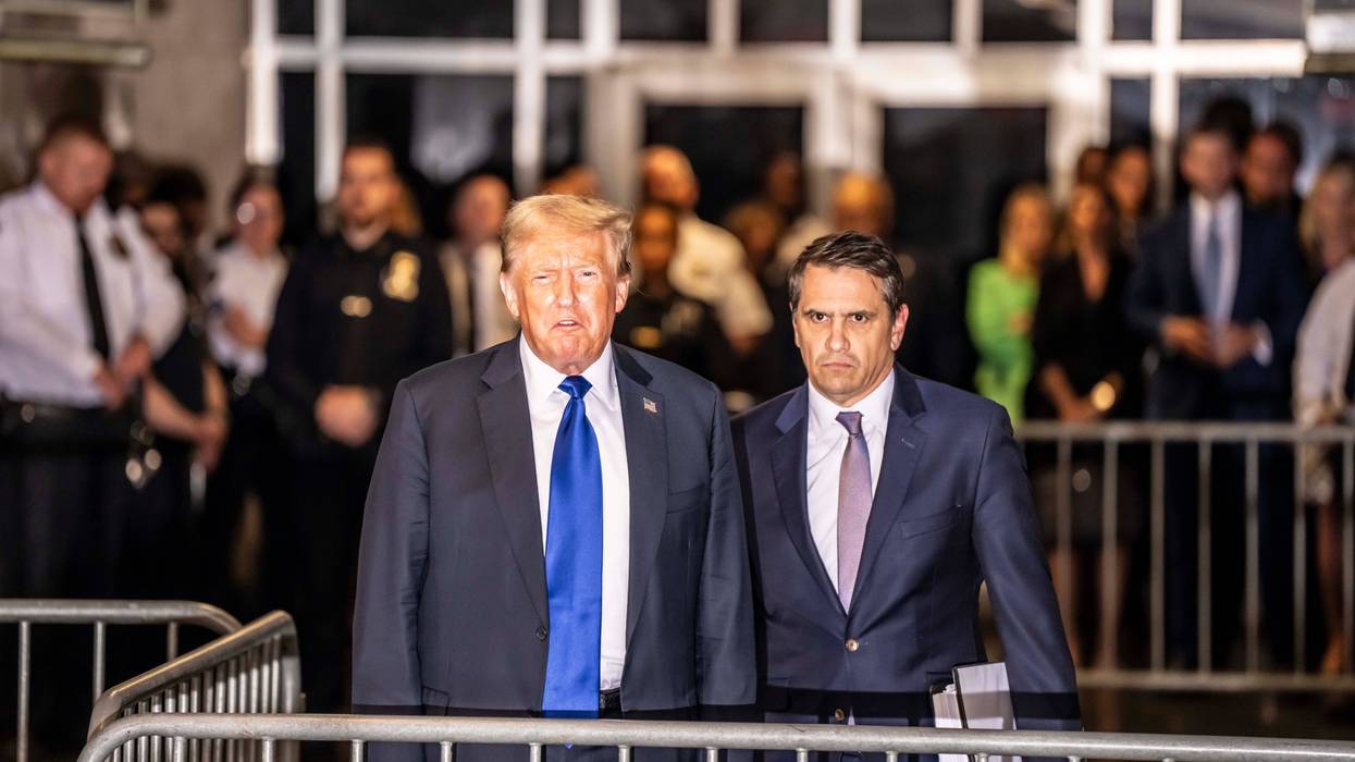 Donald Trump and his attorney Todd Blanche exit a Manhattan courthouse and speak to media Thursday after the former president of the United States was found guilty on all 34 counts against him in his criminal hush money trial.