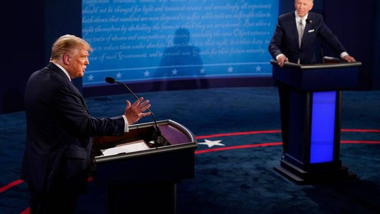 Donald Trump and Joe Biden debate in 2020