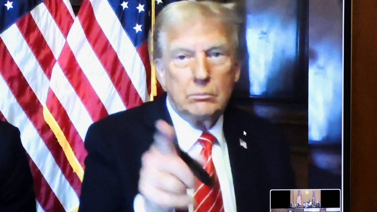 Donald Trump appears remotely for a sentencing hearing