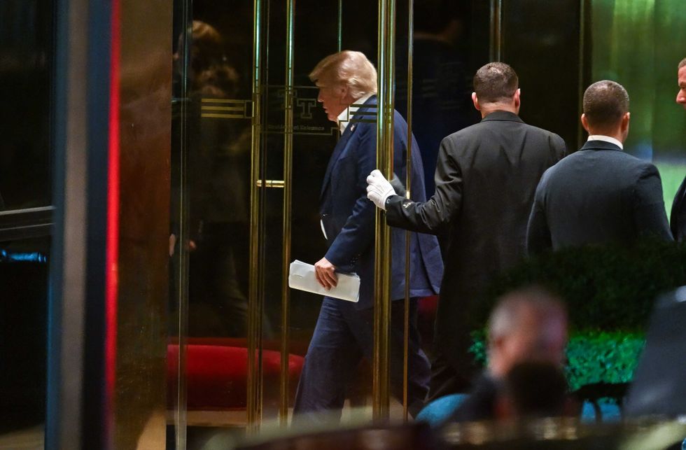 Donald Trump arrives at Trump Tower on Oct. 1, 2023 in New York City
