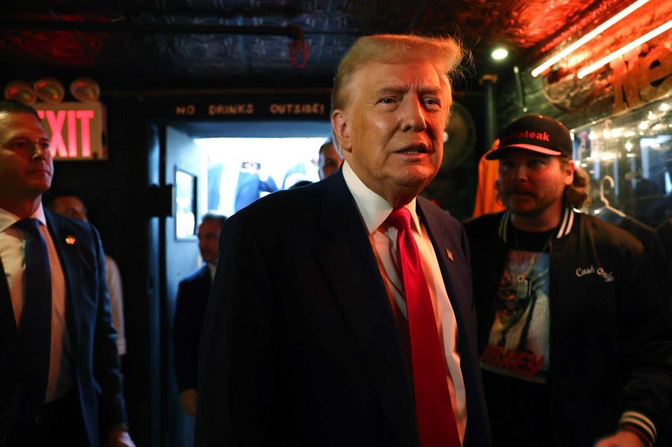 Donald Trump visits a cryptocurrency-themed bar called Pubkey in the West Village on September 18, 2024