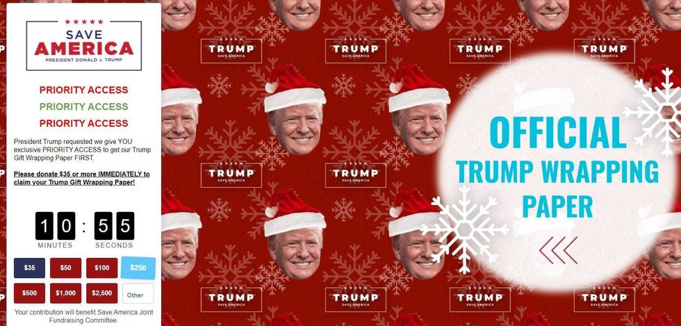 Donate at least $35 to Donald Trump