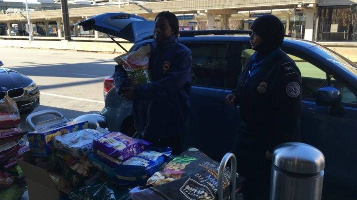 Donated food has been available for TSA workers during the government shutdown. But a Chester Springs nonprofit was at the airport Tuesday, delivering donated food for the workers' pets.