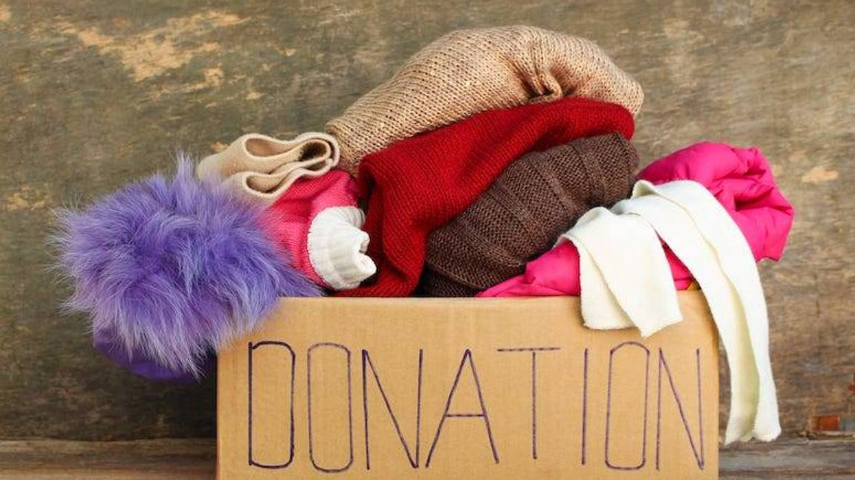 Donation box of clothes