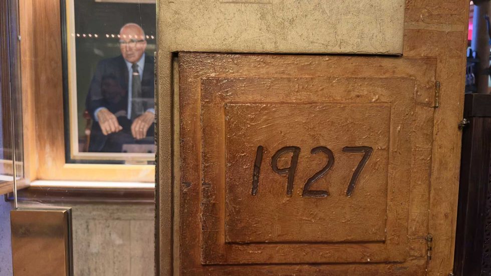 door inside The Italian Village restaurant
