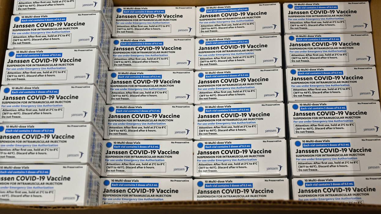 Doses of the Johnson & Johnson COVID vaccine is packaged in a box at the McKesson facility on March 1, 2021 in Shepherdsville, Kentucky. The FDA has approved a third vaccine and 3.9 million doses of J&J will begin distribution.