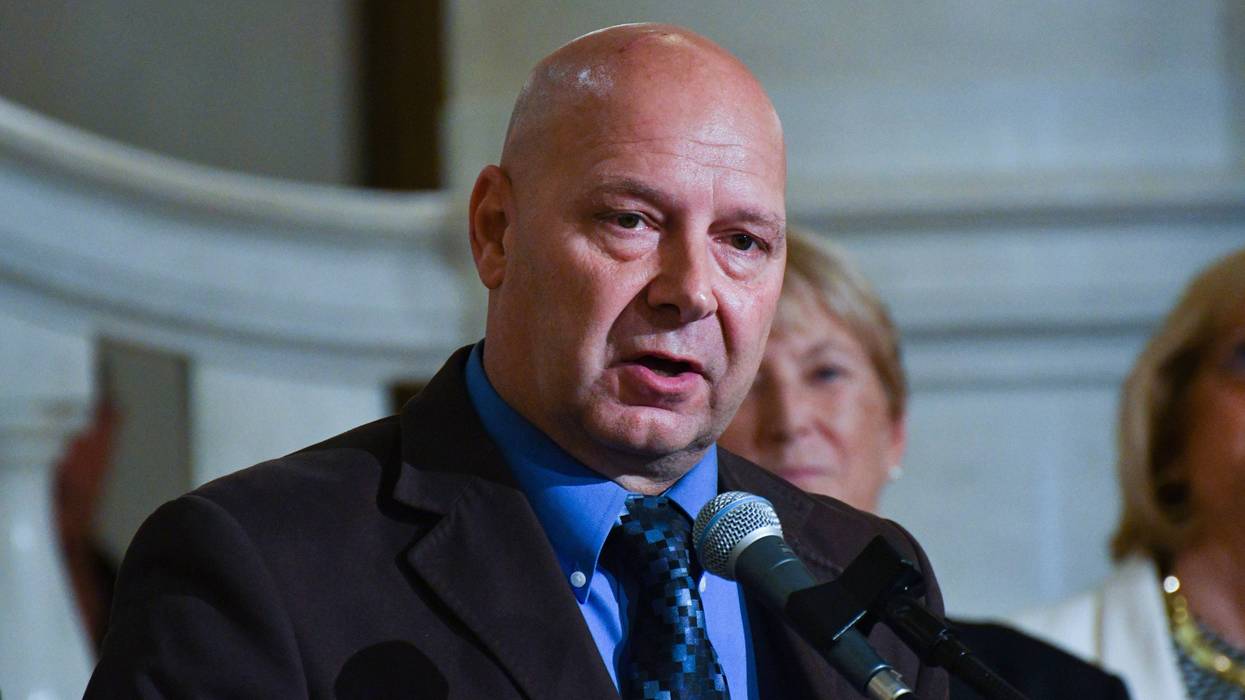 Doug Mastriano, speaks at an event on July 1, 2022, at the state Capitol in Harrisburg, Pa.