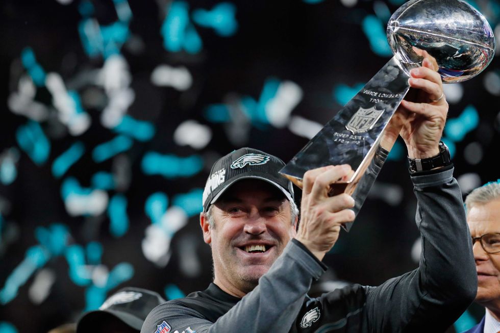 Doug Pederson with Super Bowl Trophy